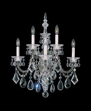  5003-48 - La Scala 5 Light 120V Wall Sconce in Antique Silver with Clear Heritage Handcut Crystal