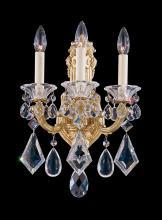  5071-76 - La Scala 3 Light 120V Wall Sconce in Heirloom Bronze with Clear Heritage Handcut Crystal