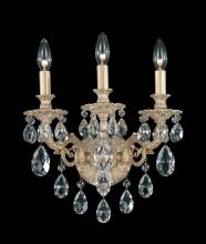 Schonbek 1870 5643-76H - Milano 3 Light 120V Wall Sconce in Heirloom Bronze with Clear Heritage Handcut Crystal