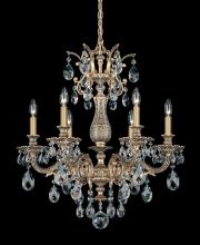 Schonbek 1870 5676-23H - Milano 6 Light 120V Chandelier in Etruscan Gold with Clear Heritage Handcut Crystal