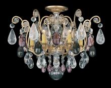 Schonbek 1870 3584-22CL - Renaissance Rock Crystal 6 Light 120V Semi-Flush Mount in Heirloom Gold with Clear Crystal and Roc
