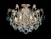 Schonbek 1870 3784-22 - Renaissance 6 Light 120V Semi-Flush Mount in Heirloom Gold with Clear Heritage Handcut Crystal