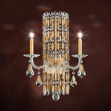  RS8332N-22H - Siena 2 Light 120V Wall Sconce in Heirloom Gold with Clear Heritage Handcut Crystal