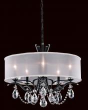  VA8305N-59H1 - Vesca 5 Light 120V Chandelier in Ferro Black with Clear Heritage Handcut Crystal and White Shade