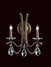  VA8332N-76H - Vesca 2 Light 120V Wall Sconce in Heirloom Bronze with Clear Heritage Handcut Crystal