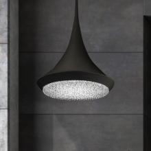  S5518-18O - Verita 18in LED 3000K/3500K/4000K 120V-277V Pendant in Black with Clear Optic Crystal