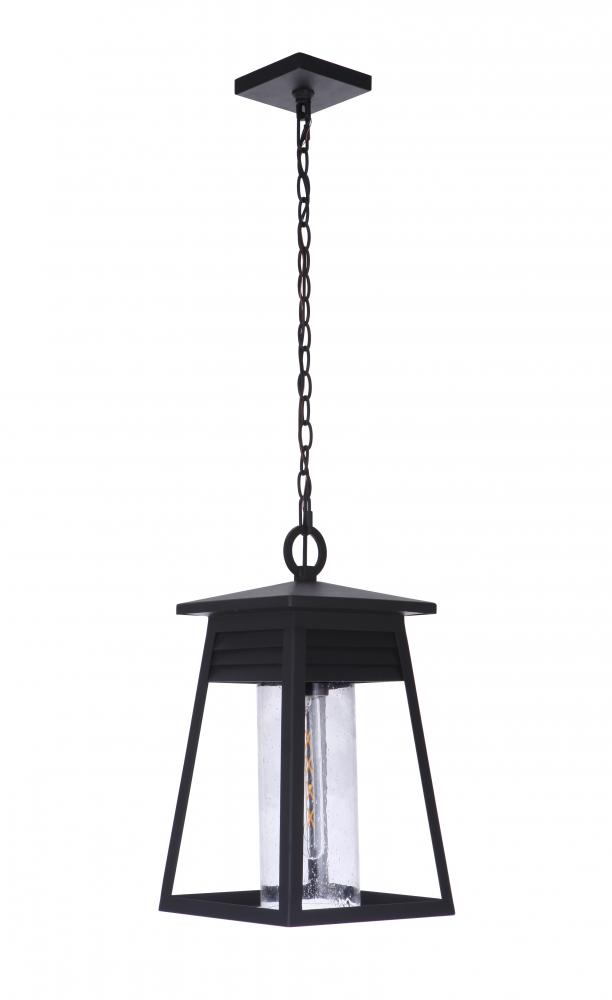 Becca 1 Light Large Outdoor Pendant in Textured Black