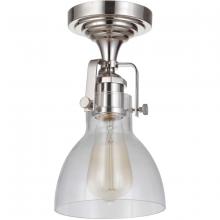  X8317-PLN-C - State House 1 Light Clear Dome Semi Flush in Polished Nickel