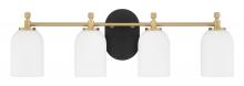  60304-FBSB - Council 4 Light Vanity in Flat Black/Satin Brass