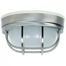  Z394-SS - Round Bulkhead 1 Light Small Flush/Wall Mount in Stainless Steel