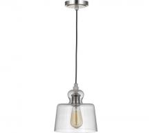  P834PLN1-C - State House 1 Light Clear Glass Mini Pendant in Polished Nickel