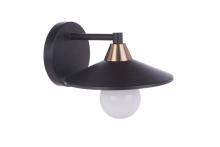  12508FBSB1 - Isaac 1 Light Wall Sconce in Flat Black/Satin Brass