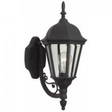  Z317-TB - Straight Glass Cast 1 Light Small Outdoor Wall Lantern in Textured Black