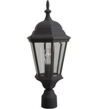  Z255-TB - Straight Glass 1 Light Outdoor Post Mount in Textured Black