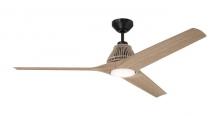  SEA56FB3 - 56" Sea Scape in Flat Black w/ Light Wood Grain Blades