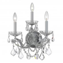  4403-CH-CL-MWP - Maria Theresa 3 Light Hand Cut Crystal Polished Chrome Sconce