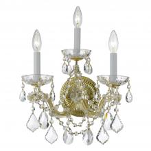 4403-GD-CL-MWP - Maria Theresa 3 Light Hand Cut Crystal Gold Sconce