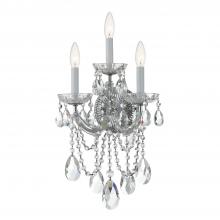  4423-CH-CL-MWP - Maria Theresa 3 Light Hand Cut Crystal Polished Chrome Sconce