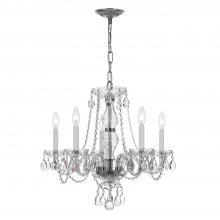 5085-CH-CL-MWP - Traditional Crystal 5 Light Crystal Polished Chrome Chandelier