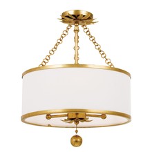 Crystorama 513-GA_CEILING - Broche 3 Light Antique Gold Ceiling Mount