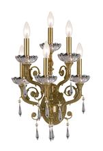 Crystorama 5176-AG-CL-MWP - 6 Light Clear Crystal Aged Brass Cast Brass Wall Mount