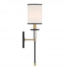  HAT-471-BF-VG - Hatfield 1 Light Black Forged + Vibrant Gold Sconce