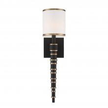 Crystorama SLO-A3601-VG-BF - Sloane 1 Light Vibrant Gold + Black Forged Sconce