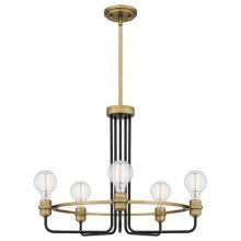  ASH32034A - Black and Brass Chandelier