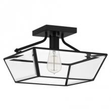  ASH33148A - 1 Light Black and Clear Semi Flush