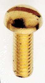 Steel Round Head Slotted Machine Screw; 8/32; Brass Plated Finish; 1/2" Length