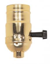  80/1002 - 3-Way (2 Circuit) Turn Knob Socket With Removable Knob; 1/8 IPS; Aluminum; Brite Gilt Finish; 250W;