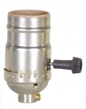  80/1192 - 3-Way (2 Circuit) Turn Knob Socket With Removable Knob; 1/8 IPS; Aluminum; Brite Gilt Finish; 250W;