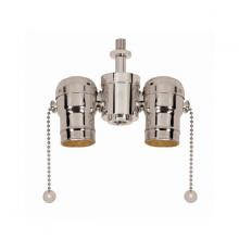  80/1524 - Medium Base Solid Brass Cluster Body; Polished Nickel Finish; 1/8 IP Nipple And Locknut Top; 1/4 IP