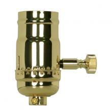  80/1695 - 200W Full Range Turn Knob Dimmer Socket; 1/8 IPS; 3 Piece Stamped Solid Brass; Polished Brass