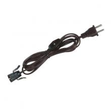  80/1784 - 8 Foot #18 SPT-1 Brown Cord, Switch, And Plug (Switch 17" From Socket)