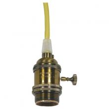  80/2435 - Medium base lampholder; 4pc. Solid brass; prewired; On/Off; Uno ring; 10ft. 18/2 SVT Lemon Cord;