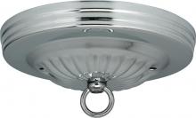  90/058 - Ribbed Canopy Kit; Chrome Finish; 5" Diameter; 7/16" Center Hole; 2-8/32 Bar Holes; Includes