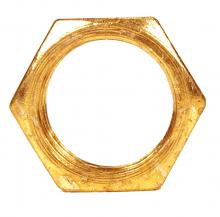 Satco Products Inc. 90/1036 - Steel Locknut; 1/8 IP; 9/16" Hexagon; 1/8" Thick; Brass Plated Finish