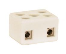  90/1081 - Porcelain 4 Terminal Wire Connector; 1/2" Height; 7/8" Length; 11/16" Width; 4 AMP;