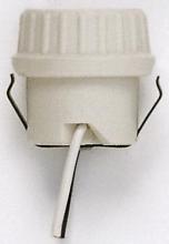  90/1107 - Keyless Porcelain Socket With Double Snap-in Clip; Unglazed; 660W; 250V