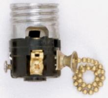  90/1139 - Pull Chain Interior Mechanism With Screw Terminals; Brass Chain; 660W; 250V