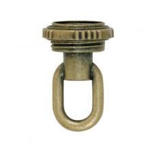  90/2344 - 1/8 IP Screw Collar Loop With Ring; 1/8 IP; 25lbs Max; Antique Brass Finish