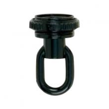  90/2421 - 1/8 IP Screw Collar Loop With Ring; 25lbs Max; Glossy Black Finish