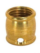  90/634 - Brass Coupling; 1/2" Long; 1/4 F x 1/8 Slip; 8/32 Hole; Burnished And Lacquered
