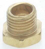  90/636 - Steel Hexagon Head Nipple; Brass Plated; 1/8 IP; 1/4" x 3/8" Overall