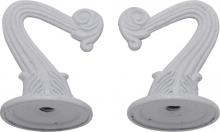  90/770 - Die Cast Swag Hook Kit; White Finish; Kit Contains 2 Hooks With Hardware; 10lbs Max