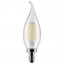  S21304 - 5.5 Watt CA10 LED; Clear; Candelabra base; 90 CRI; 2700K; 120 Volt