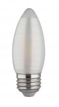  S22703 - 2 Watt C11 LED; Satin Spun; Clear; Medium base; 2700K; 120 Lumens; 120 Volt; Carded