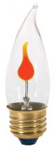  S3757 - 3 Watt CA10 Incandescent; Clear; 1000 Average rated hours; Medium base; 120 Volt; Carded