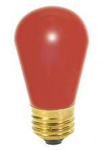  S4561 - 11 Watt S14 Incandescent; Ceramic Red; 2500 Average rated hours; Medium base; 130 Volt; Carded